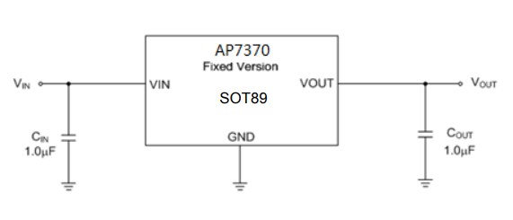 Application Circuit Diagram - Diodes Incorporated AP7370 Ultra-Low Drop-Out (ULDO) Regulators